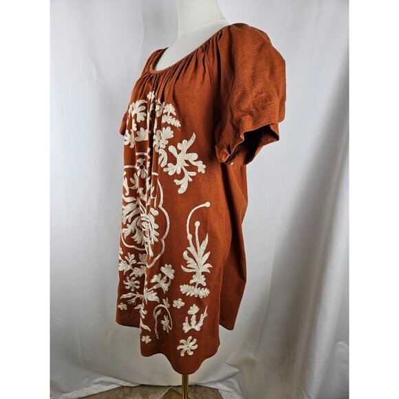 SOLD DO NOT BUY   Medium Embroidered Rust Boho Artsy Festival Folk - Picture 6 of 13